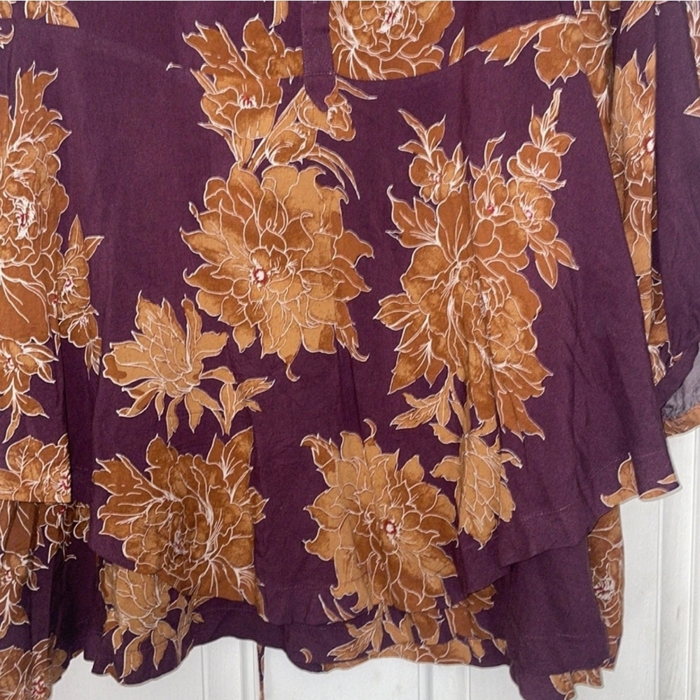 Free People Shake It Printed Mini Dress Tunic Berry Combo Boho Womens Medium M - Picture 7 of 12